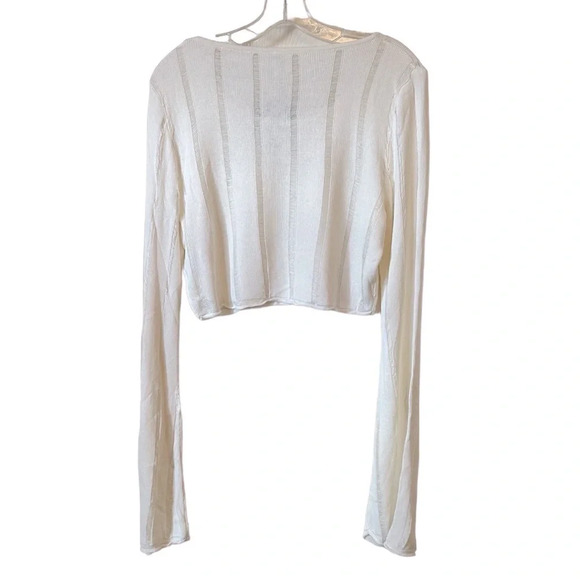 NWT Women's Distressed Sweater Top Trumpet Sleeve Summer Street Wear - Picture 6 of 6